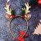 Christmas Headbands Glitter Christmas Elk Antlers Headband Cute Xmas Hair Bands Holiday Headbands Party Gift Christmas Costume Party Accessories for Women and Girls (Gold)